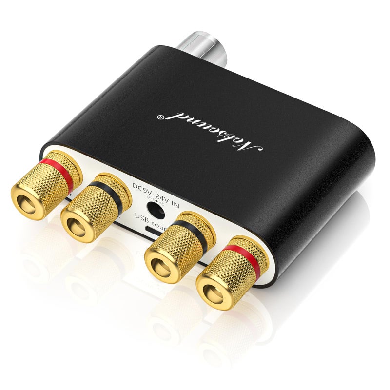 Nobsound مضخم صوت نوبساوند NS-10G بلوتوث 5.0 2 قناة HiFi ستيريو صوتي مضخم صغير جهاز استقبال لاسلكي 50Wx2 لمكبر الصوت المنزلي مع USB وتأثير صوت الباس (أسود) - Image 1
